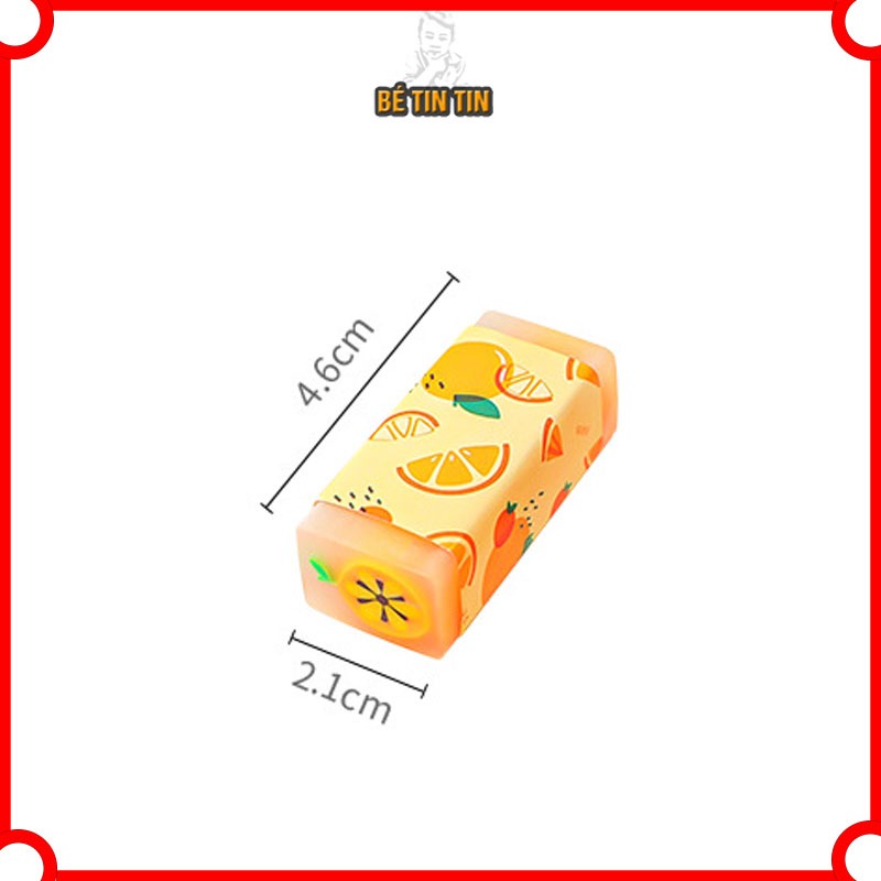 Tẩy Bút Chì TINTIN, GômTẩy Mềm 2B Hình Hoa Quả Trong Suốt Có Hương Thơm - Gôm Tảy Mực