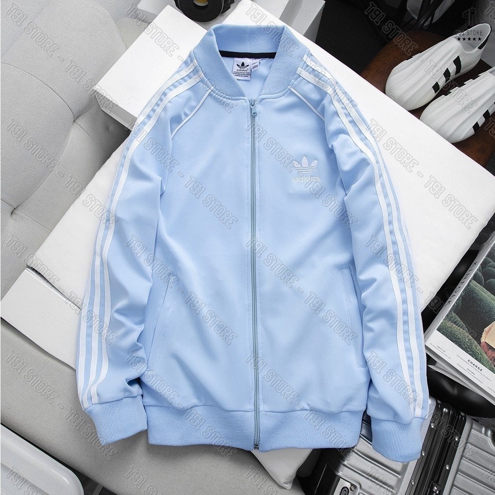 Áo Bomber SST ADIDAS 2 Lớp Thêu Logo Chất Poly Dày Dặn