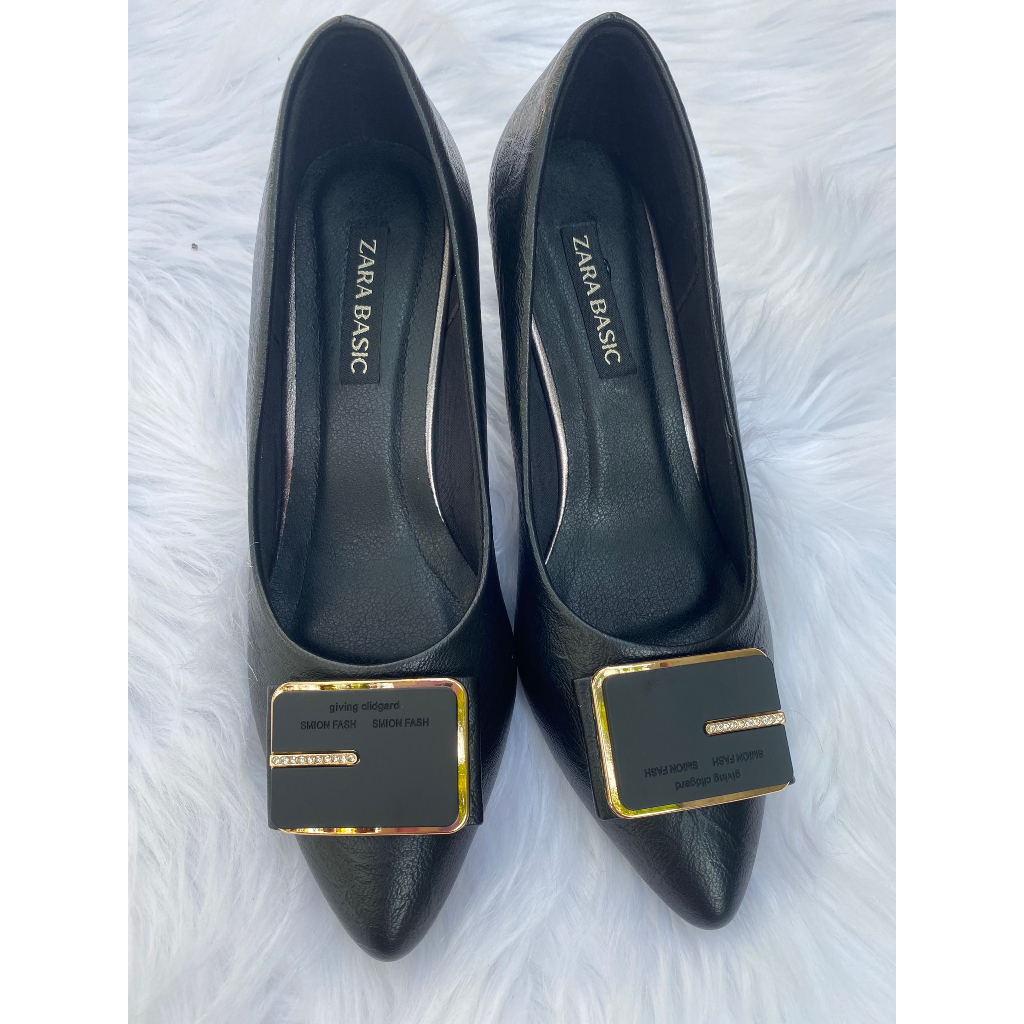 Giày cao gót công sở nữ mũi nhọn đế vuông bé đơn giản thanh lịch cao 3p, 5p, 7p