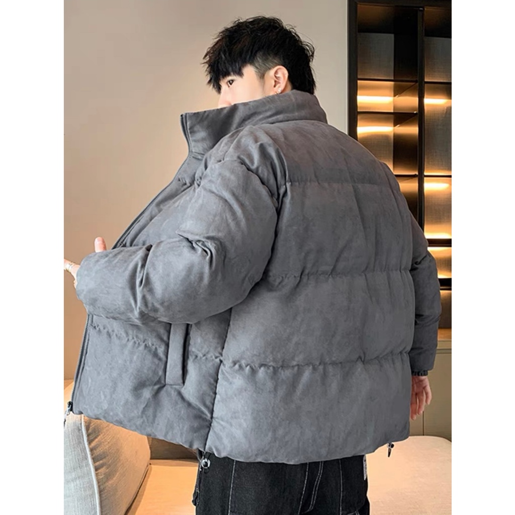Áo phao da lộn lót nỉ bông 3 màu thời trang cho nam nữ