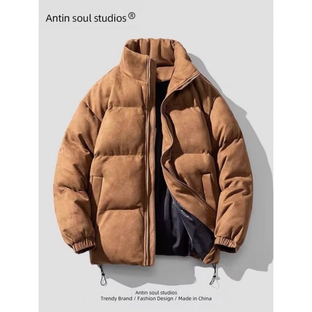 Áo phao da lộn lót nỉ bông 3 màu thời trang cho nam nữ