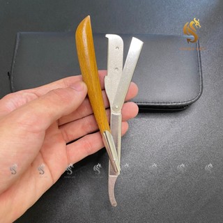 Dao cạo mặt cán gỗ, dao cạo chuyên dụng trong các salon,barber - thịnh lee 🔖