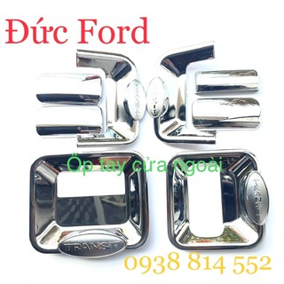 Ốp nhựa mạ inox tay cửa và hõm cửa xe Ford Transit