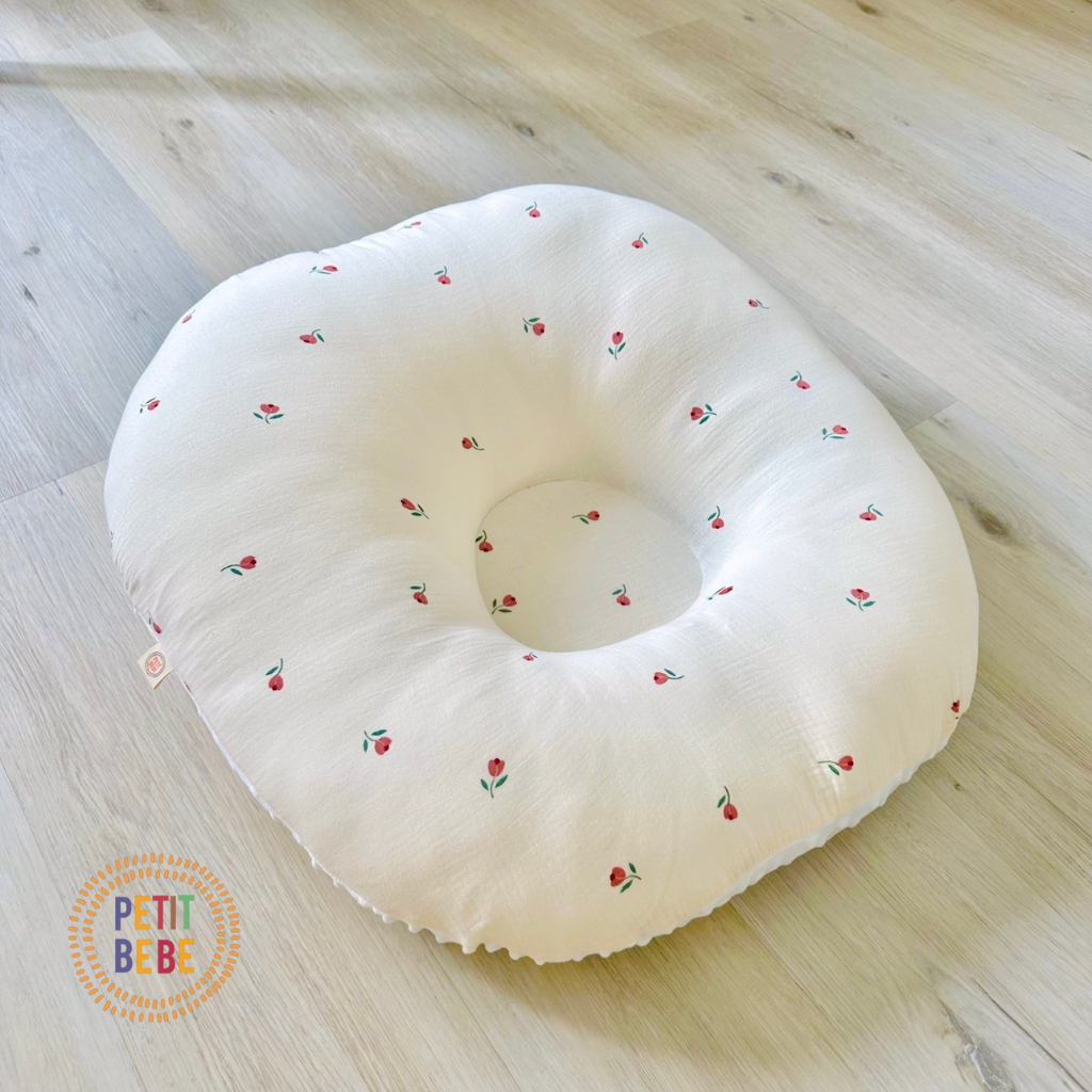 Gối chống trào ngược cho bé PETIT BEBE họa tiết thiên nhiên muslin