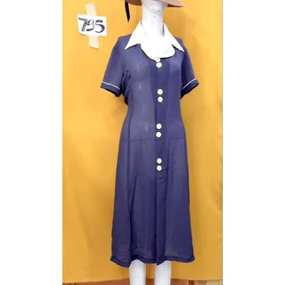 đầm xanh lam xuyên thấu nhẹ size L. S795