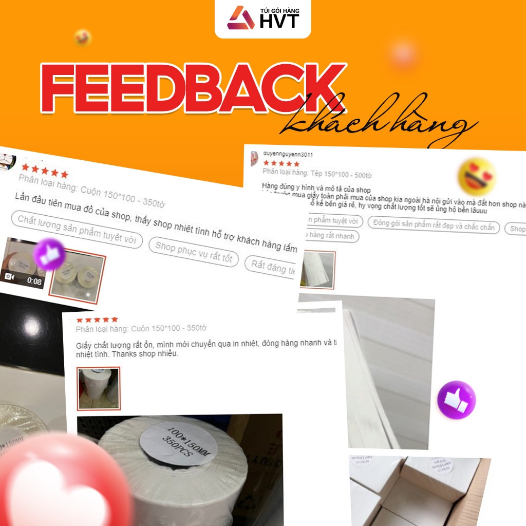 GIấy in nhiệt chống nước, in bill tự dính, giấy in decal NHỰA HVT khổ A6 100*150mm & A7 75*100mm