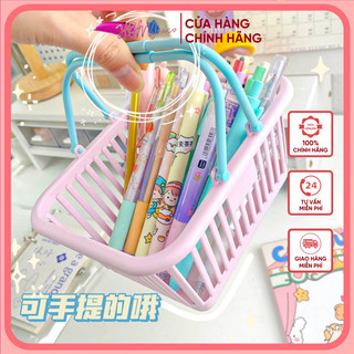 Giỏ đựng đồ đa năng màu pastel - giỏ nhựa đựng đồ makeup - giỏ siêu thị mini cute