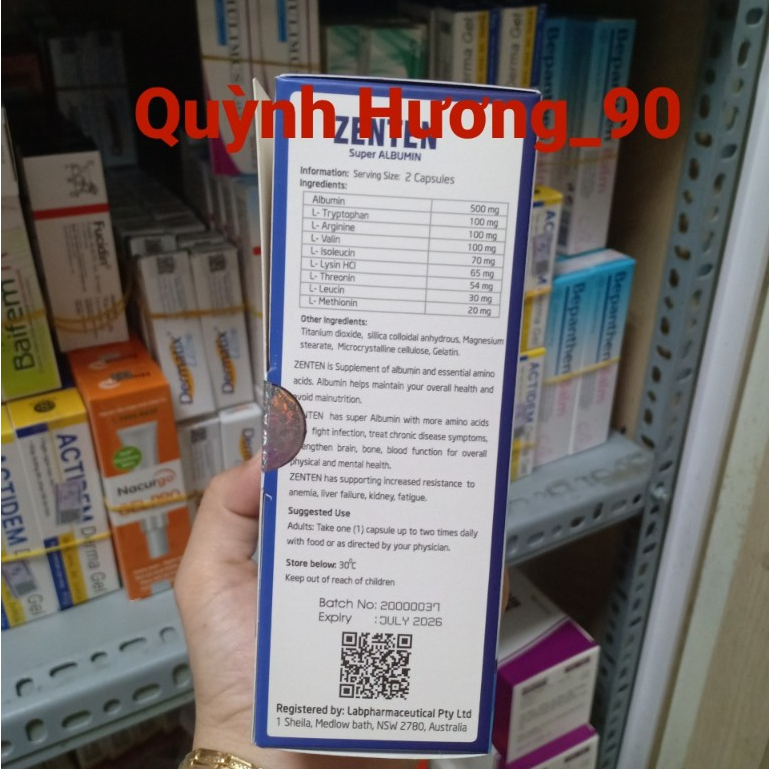 Viên uống ZENTEN SUPER ALBUMIN hộp 30 viên từ ÚC giúp tăng cường miễn dịch
