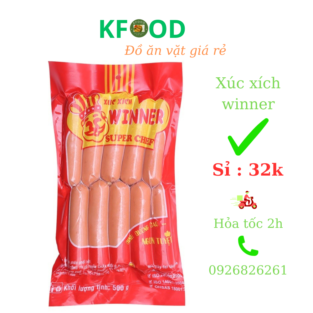 Xúc xích winner gói 500g 10 chiếc