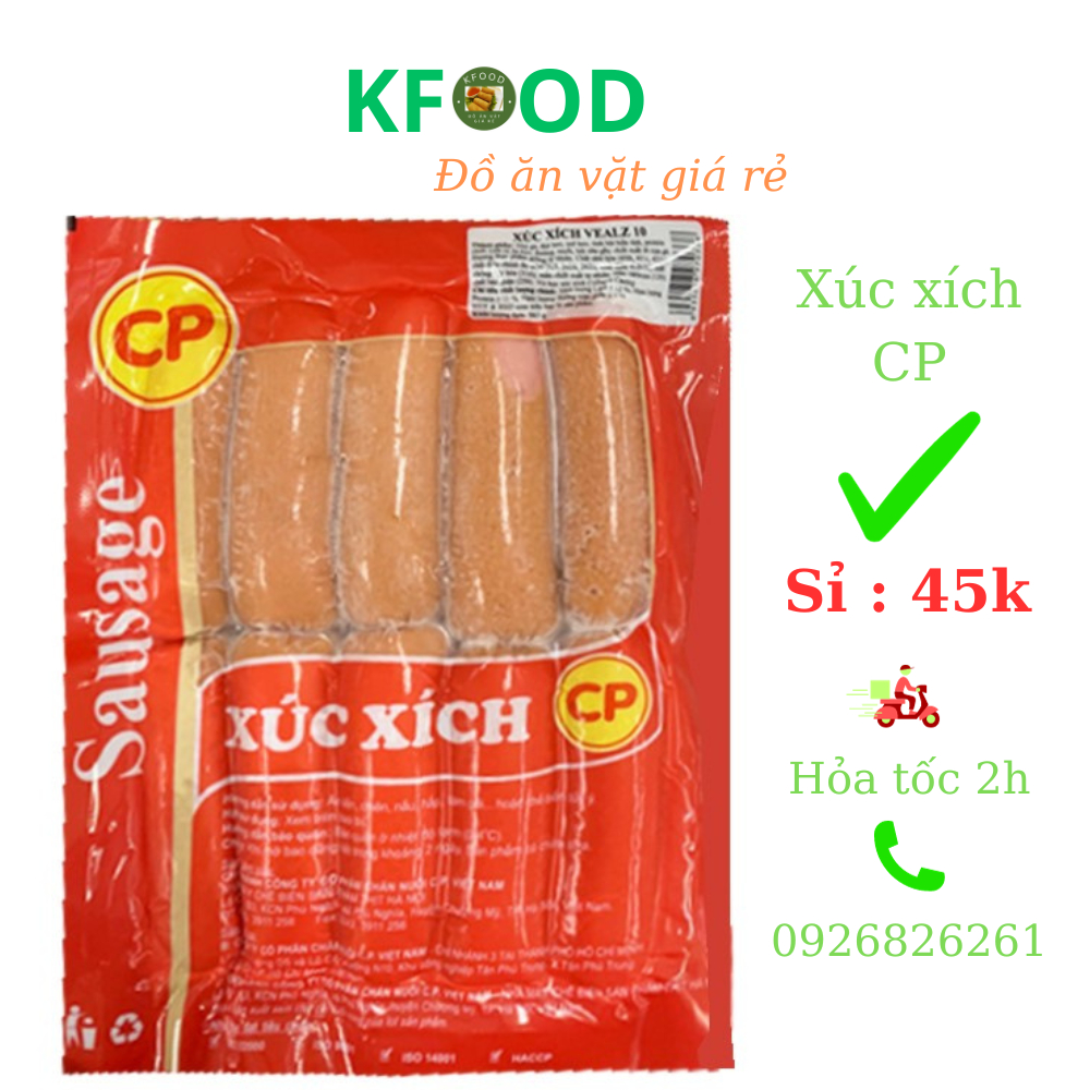 Xúc xích cp gói 10 chiếc 500g