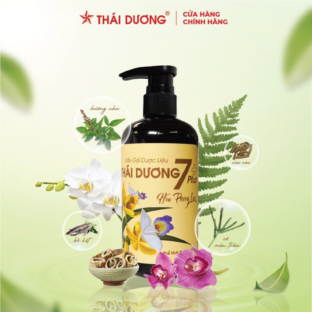 Dầu gội dược liệu Thái Dương 7 plus Hoa Phong Lan 250ml,480ml - Sao Thái Dương