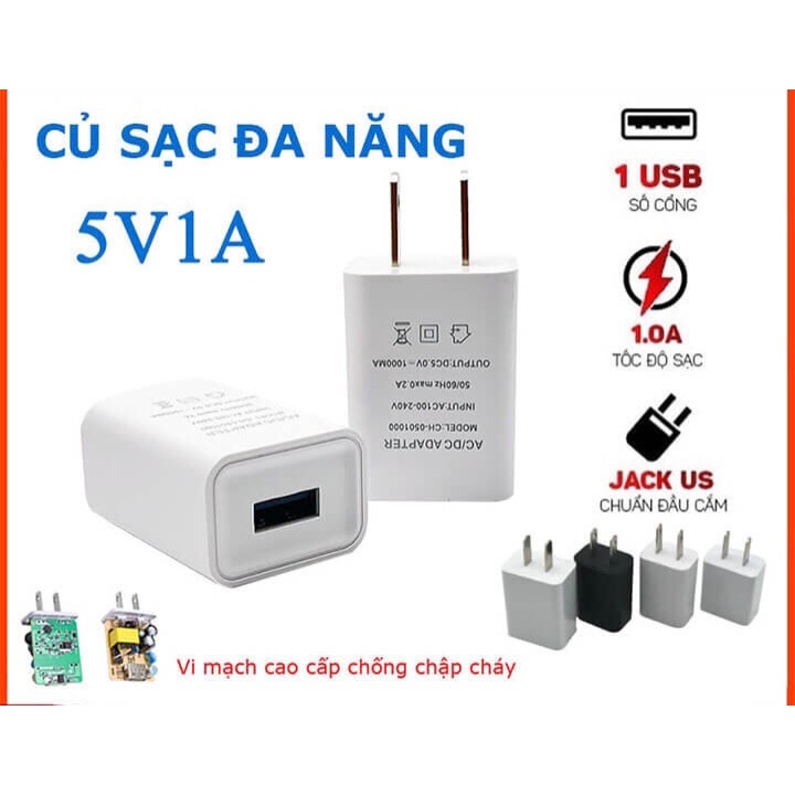Củ Sạc USB 5V 1A  Có Thể Sạc Đa Năng