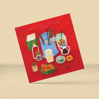 Bưu thiếp - du bút - table of phở