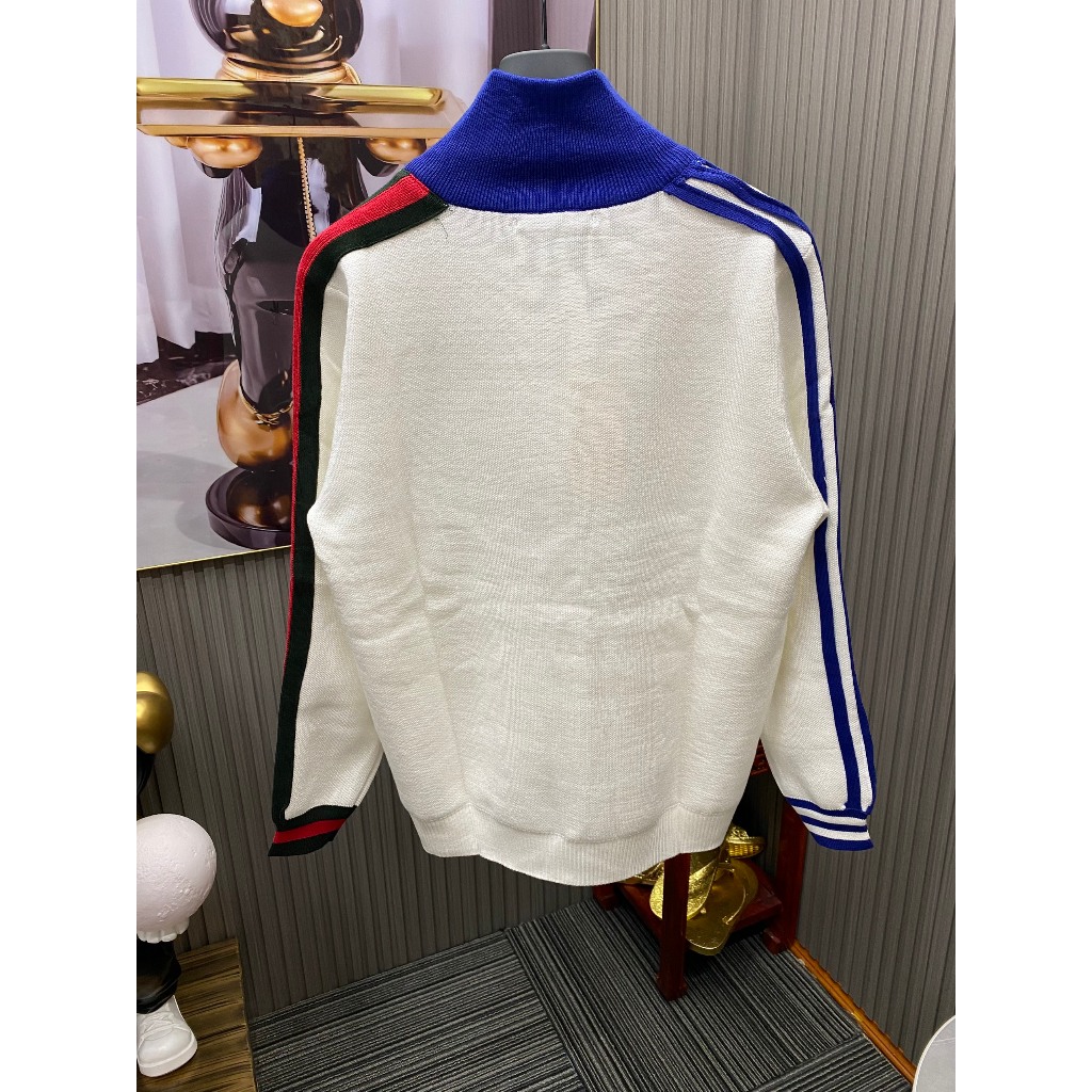 Áo Khoác Gucci Logo Thêu Adidas Chất Liệu Umi Hàn Cao Cấp - Áo Khoác Cổ Cao Mẫu Mới Nhất 2023