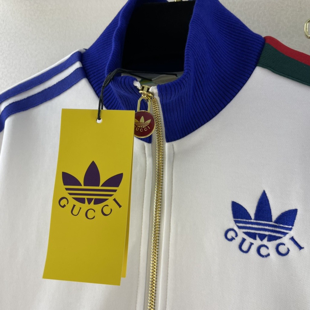 Áo Khoác Gucci Logo Thêu Adidas Chất Liệu Umi Hàn Cao Cấp - Áo Khoác Cổ Cao Mẫu Mới Nhất 2023
