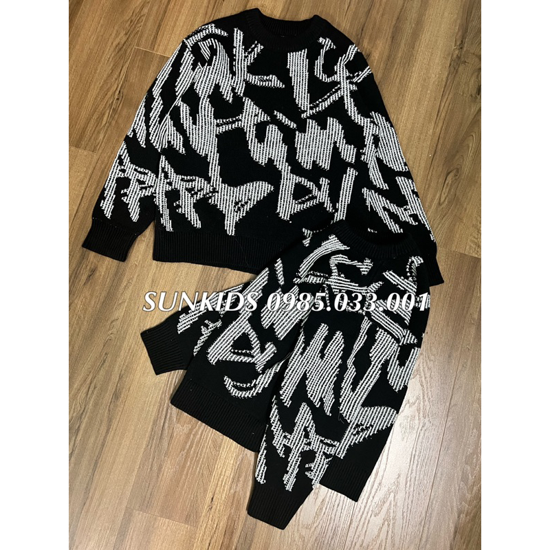 Áo len bé trai Đen Hoạ Tiết
