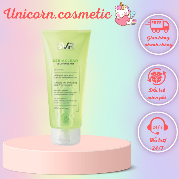 Sữa Rửa Mặt Svr Cho Da Dầu Mụn - Svr Sebiaclear Gel Moussant 55Ml - 200Ml - 400Ml Loại Bỏ Tế Bào Da Chết Srm - Dr Thêm
