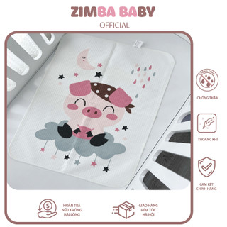 Lót chống thấm Manny bảo vệ đệm sợi Cotton 4D có in hình ngộ nghĩnh cho bé Tấm lót chống nóng cho bé'