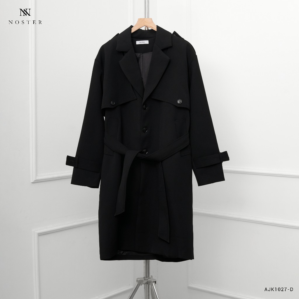 Áo khoác mangto nam, trench coat, chất vải dầy dặn, phom dáng hàn quốc - Thương hiệu Noster AJK1027