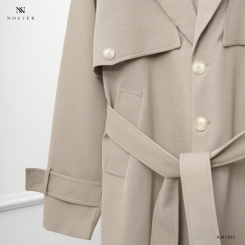 Áo khoác mangto nam, trench coat, chất vải dầy dặn, phom dáng hàn quốc - Thương hiệu Noster AJK1027