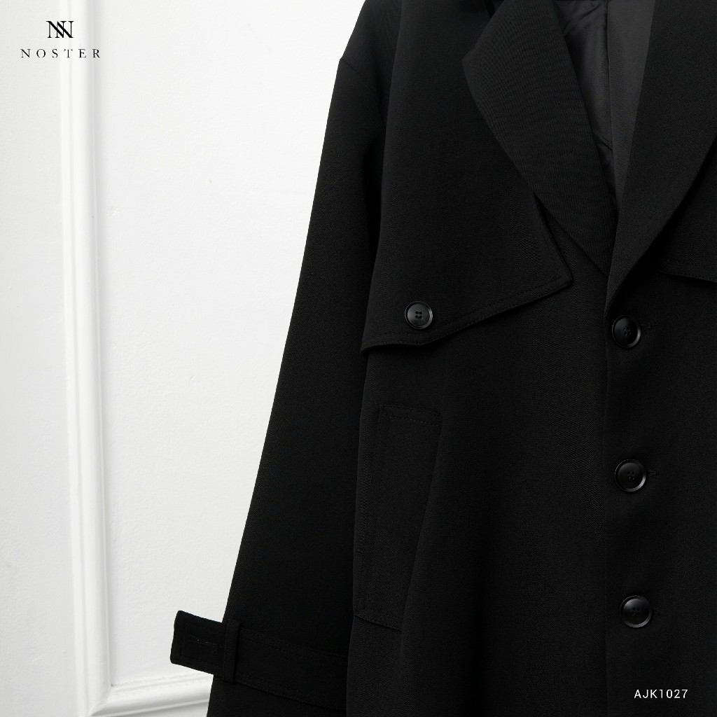 Áo khoác mangto nam, trench coat, chất vải dầy dặn, phom dáng hàn quốc - Thương hiệu Noster AJK1027