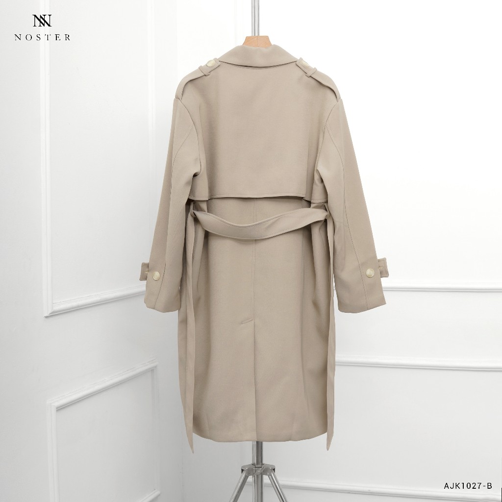 Áo khoác mangto nam, trench coat, chất vải dầy dặn, phom dáng hàn quốc - Thương hiệu Noster AJK1027