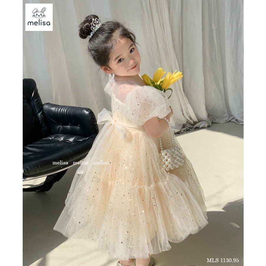 014292 Đầm công chúa họa tiết ngôi sao cho bé