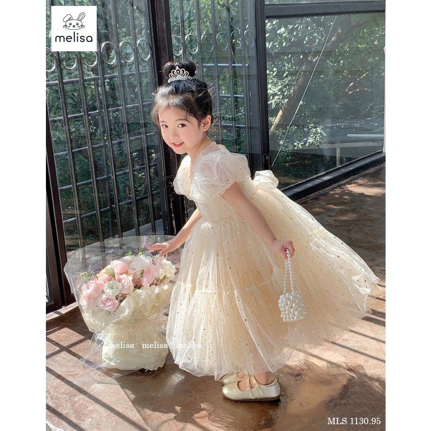 014292 Đầm công chúa họa tiết ngôi sao cho bé