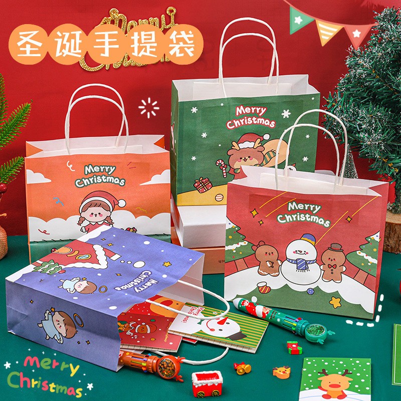 Túi giấy gói quà noel giáng sinh cho bé và bạn gái