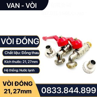 Vòi Đồng Sanwa, Vòi Hồ Xả Nước Tay Gạt Sanwa Phi 21 27 - Thân Đồng Mạ Crome