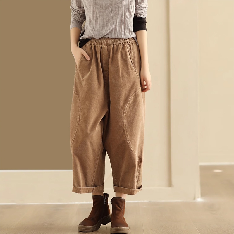 Quần baggy lưng thun KAMAKA dáng rộng ống đứng hai túi chéo - NU9335