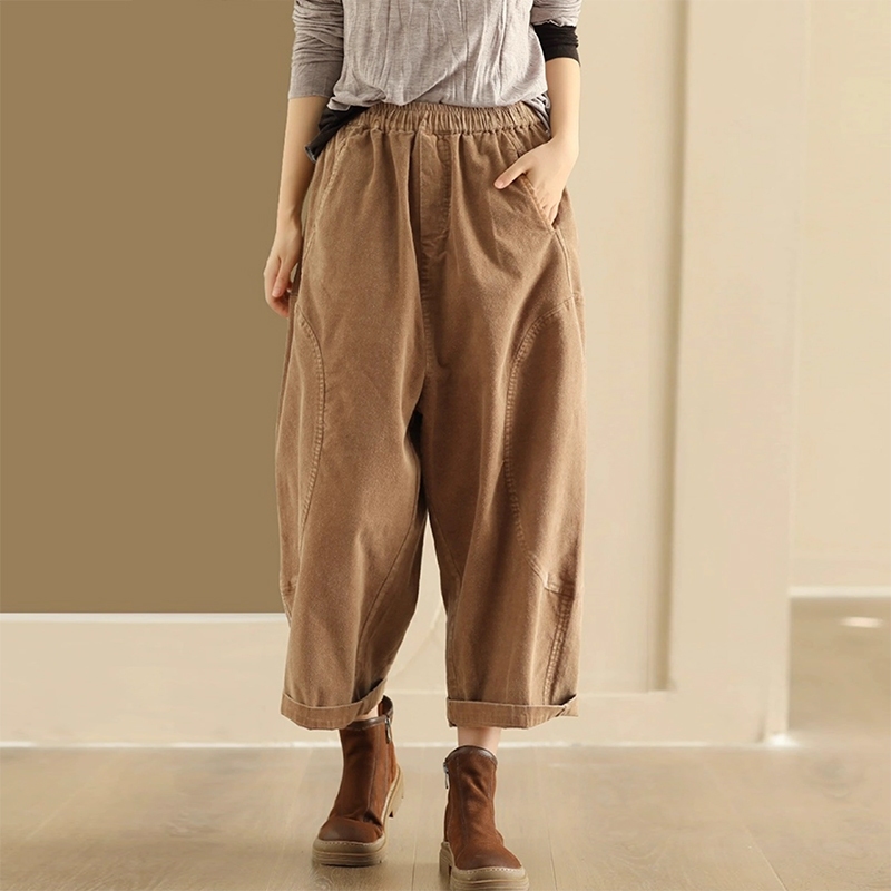 Quần baggy lưng thun KAMAKA dáng rộng ống đứng hai túi chéo - NU9335