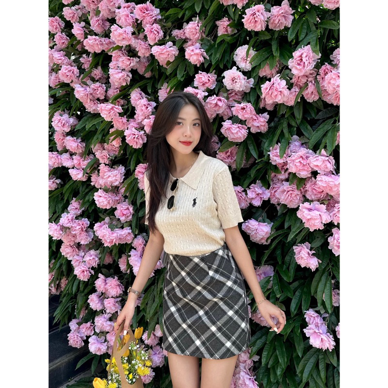 Áo Len PoLo - 1038 - Đan Xoắn - Thêu Ngựa