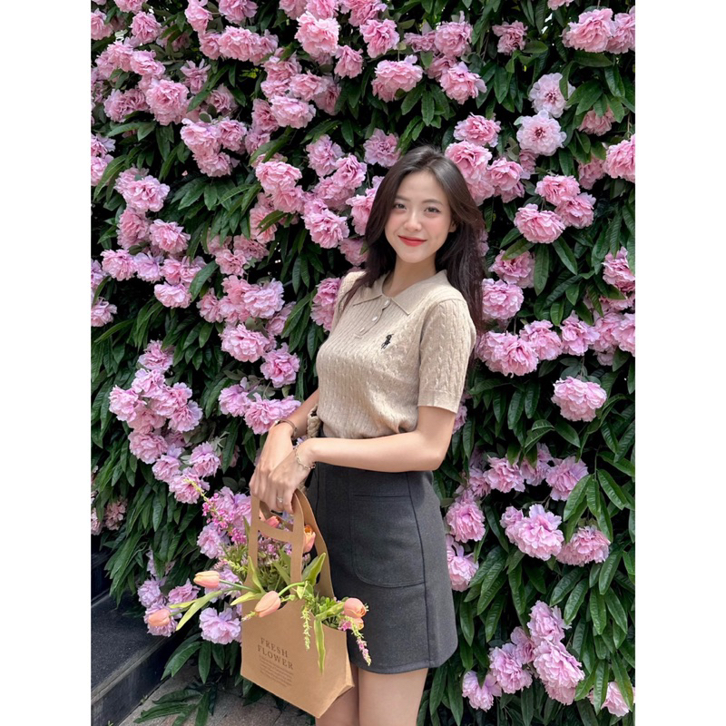 Áo Len PoLo - 1038 - Đan Xoắn - Thêu Ngựa