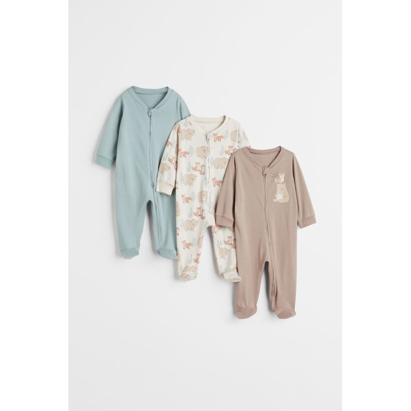 Set 3 body dài liền thân pyjamas HM auth