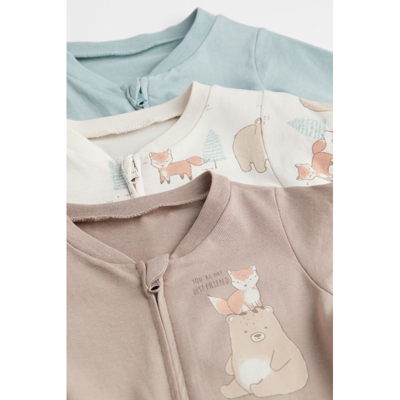 Set 3 body dài liền thân pyjamas HM auth