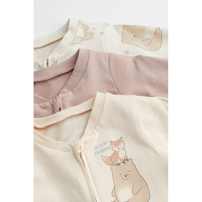 Set 3 body dài liền thân pyjamas HM auth