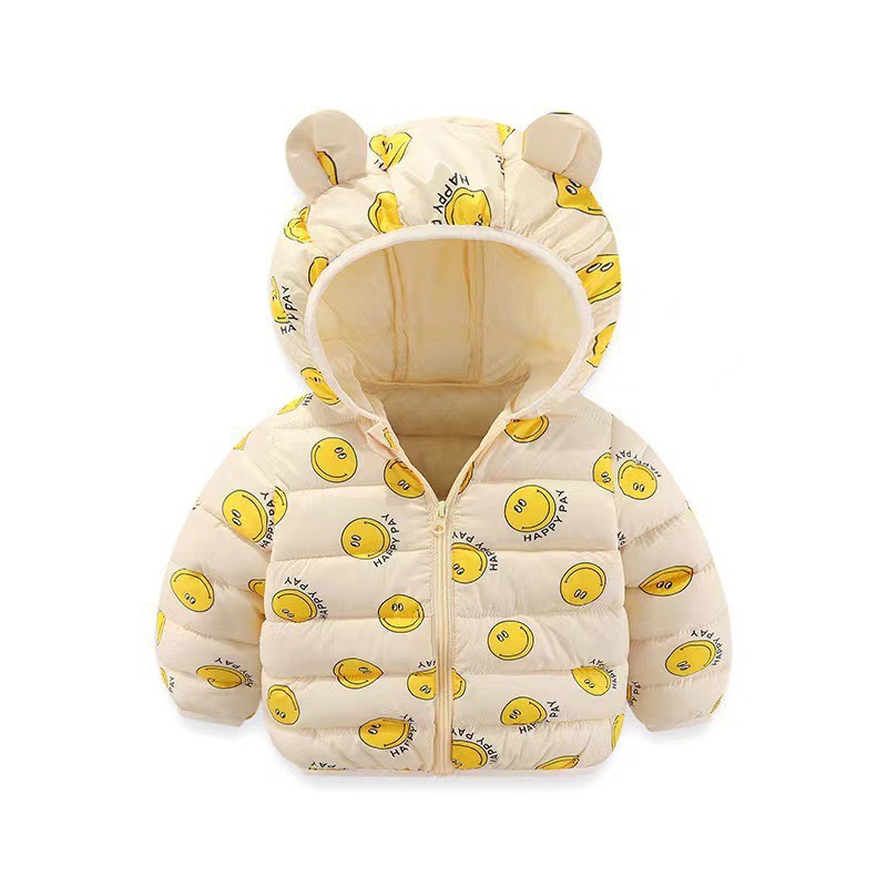 Áo phao họa tiết tai gấu 2023 cho bé