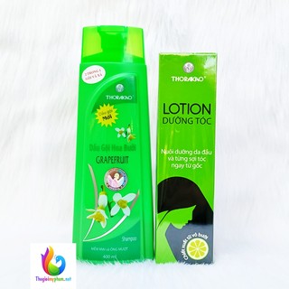 Combo Dầu Gội Bưởi Ngăn Rụng Tóc 400ml Và Tinh Dầu Bưởi Kích Thích Mọc Tóc Thorakao 150ml