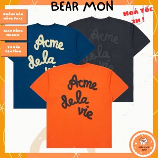 Áo phông adlv embossing script logo short sleeve t-shirt màu xanh cam đen