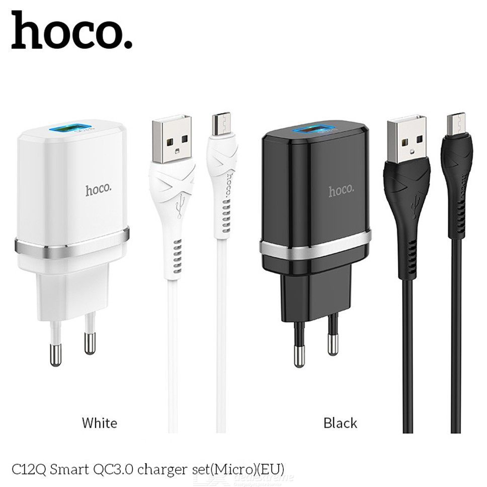 Bộ sạc Hoco C12Q  hỗ trợ sạc nhanh 3A,PD 18W, tương thích nhiều dòng Samsung/Huawei/Xiaomi