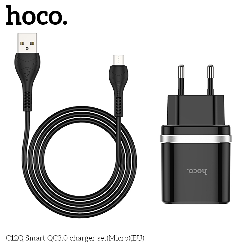 Bộ sạc Hoco C12Q  hỗ trợ sạc nhanh 3A,PD 18W, tương thích nhiều dòng Samsung/Huawei/Xiaomi