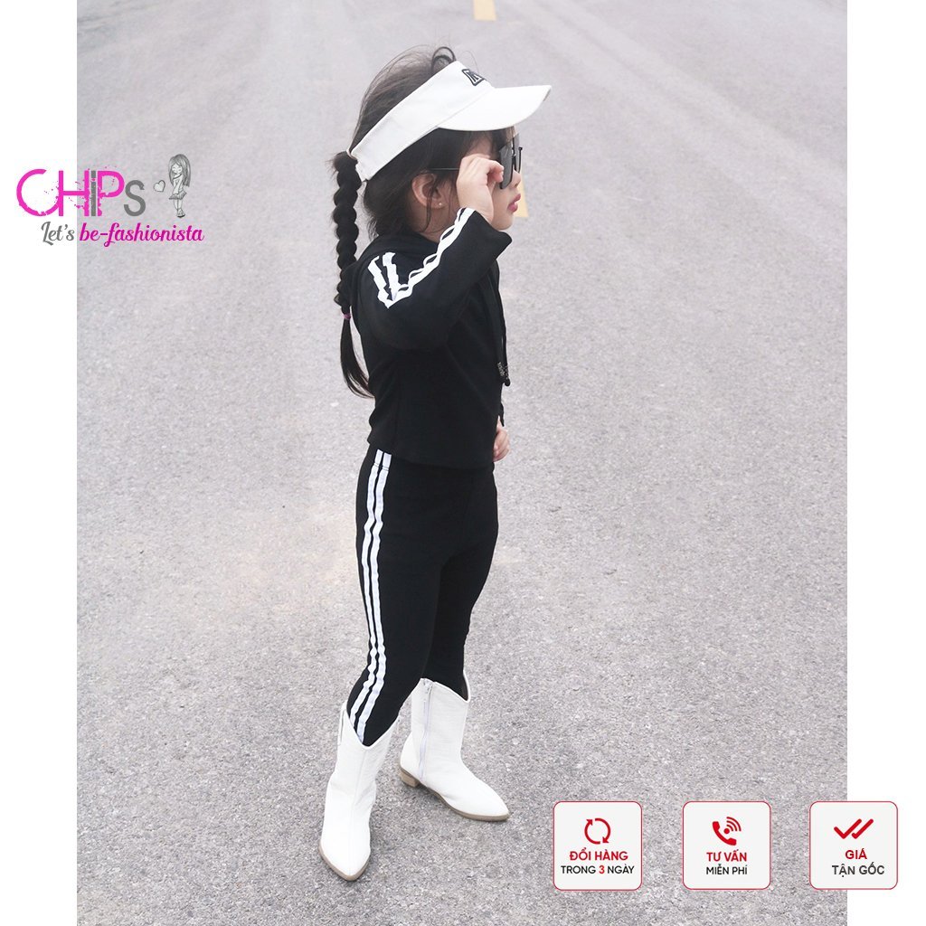 Qần leggings Thể Thao Thu Đông Phối Né Dọc Quần Cho Bé