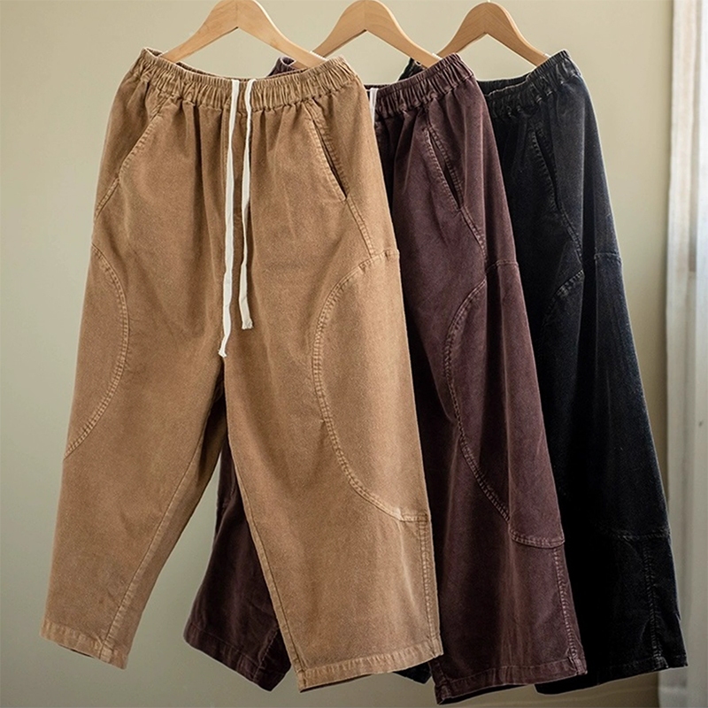 Quần baggy lưng thun KAMAKA dáng rộng ống đứng hai túi chéo - NU9335