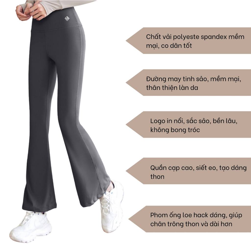 Quần Legging Dài Nữ KSM LOOK Cạp Cao Nâng Mông Ống Loe Vải Mềm Co Dãn Tốt Rẻ Đẹp Khoe Chân Thon Dài QLG605