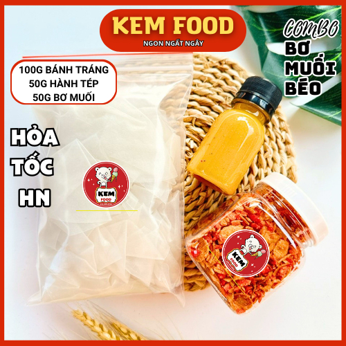 BÁNH TRÁNG BƠ MUỐI BÉO HÀNH PHI SIÊU NGON SIÊU HOT - KEMFOOD