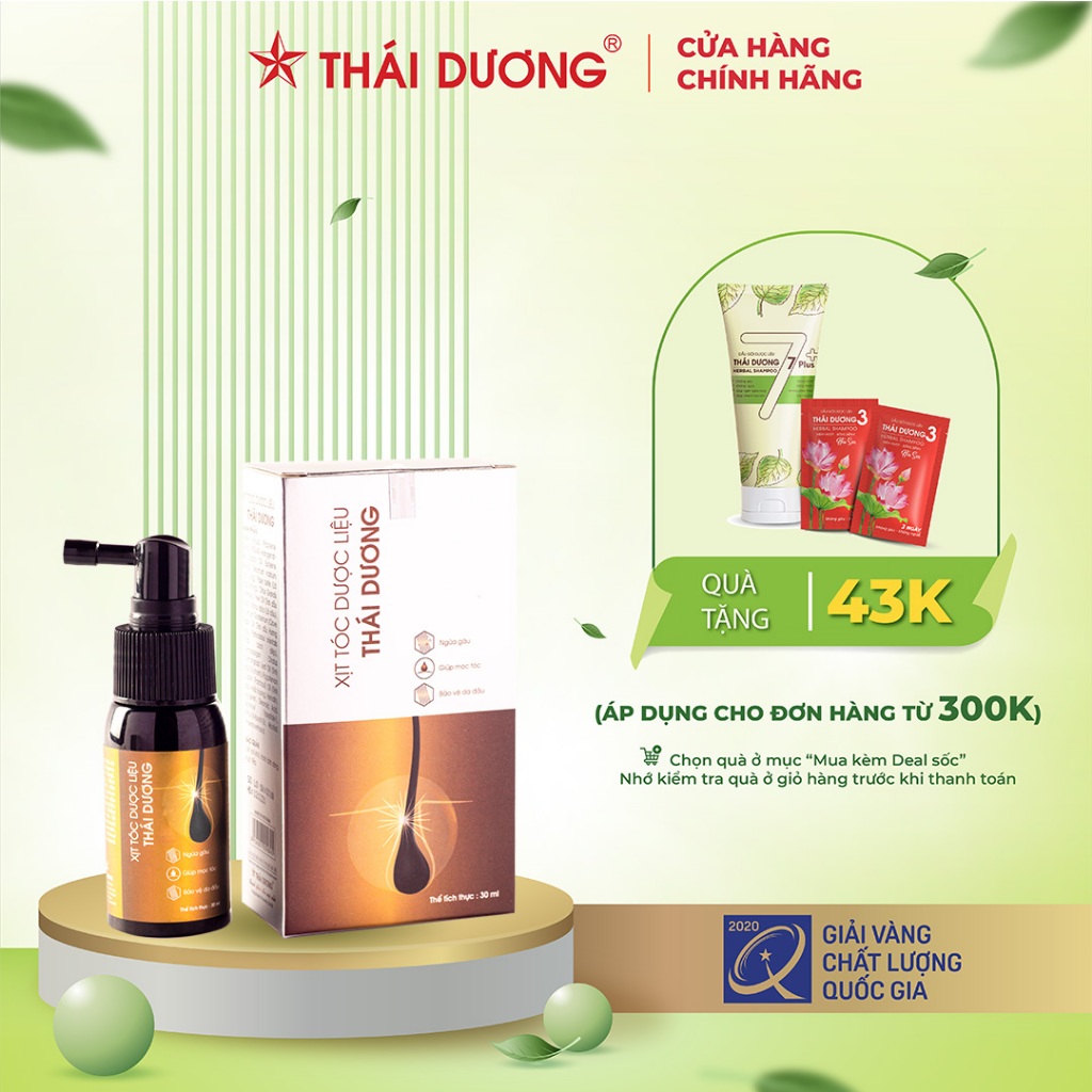 Xịt tóc dược liệu Thái Dương 30ml bảo vệ chân tóc và mọc tóc nhanh hơn - Sao Thái Dương