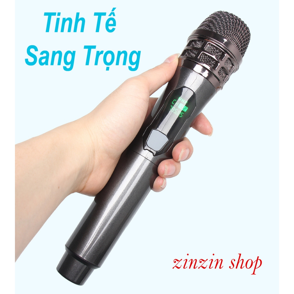 Bộ 1 Micro Không Dây Karaoke UHF ZIN 102  Cao Cấp, Âm Thanh Dày , Chi Tiết , Độ Nhạy Cao .