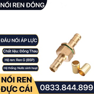 Bộ Nối Bấm Ống Áp Lực, Bộ Nối Đực Cái Bấm Ống Đồng Thau Đuôi 6.5, 7.5, 8.5mm