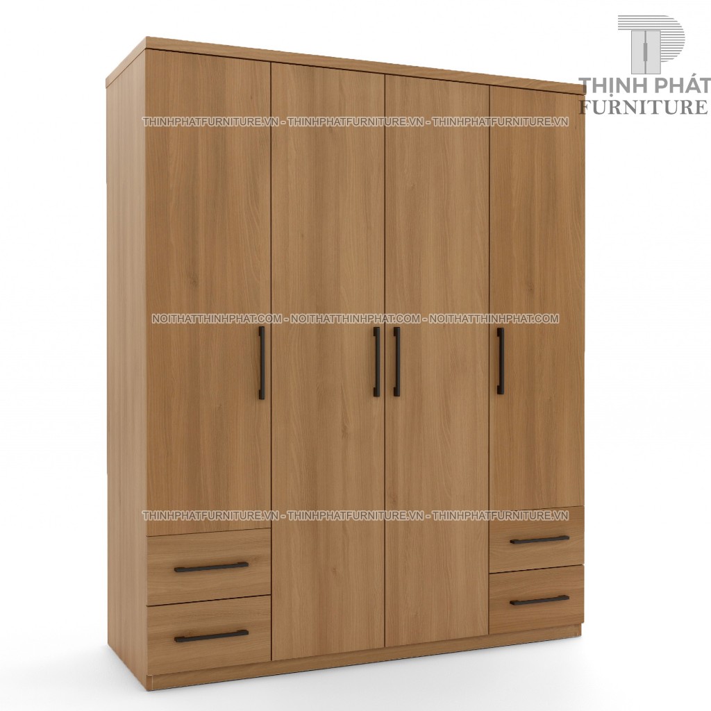 TỦ QUẦN ÁO 1M6 X 2M (FREESHIP HCM) THIẾT KẾ HIỆN ĐẠI, 4 HỘC KÉO NGOÀI, GỖ MDF PHỦ MELAMINE TQA-TP20